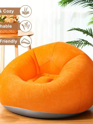 A Comfortable Inflatable Bean Bag Sofa in Various Colors, This Portable PVC Lounge Chair Features a Velvety Surface, Suitable for Living Rooms, Bedrooms, Balconies, Reading Rooms, And Various Outdoor Activities Like Camping, Picnics