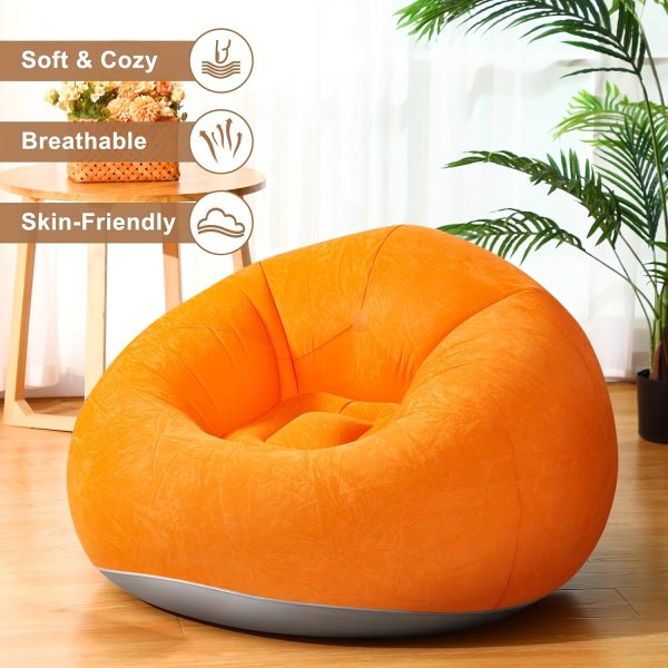 product-fancy-84f8def9-c69c-48ed-a8eb-b3b65e30c85f A Comfortable Inflatable Bean Bag Sofa in Various Colors, This Portable PVC Lounge Chair Features a Velvety Surface, Suitable for Living Rooms, Bedrooms, Balconies, Reading Rooms, And Various Outdoor Activities Like Camping, Picnics