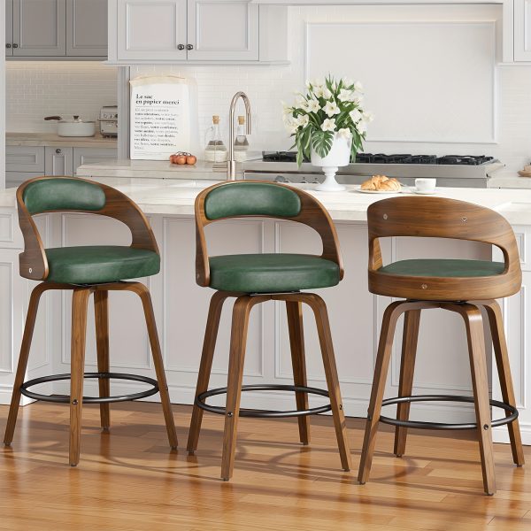 product-fancy-8552d326-f00b-4480-875c-8a6eb79a1090 3/4pcs Bar Stool Set: Luxurious Faux Leather, Swivel And Armless Kitchen Counter Stools with Thickened Cushion And Back Support, Designed for Kitchen Islands And Bar Counters