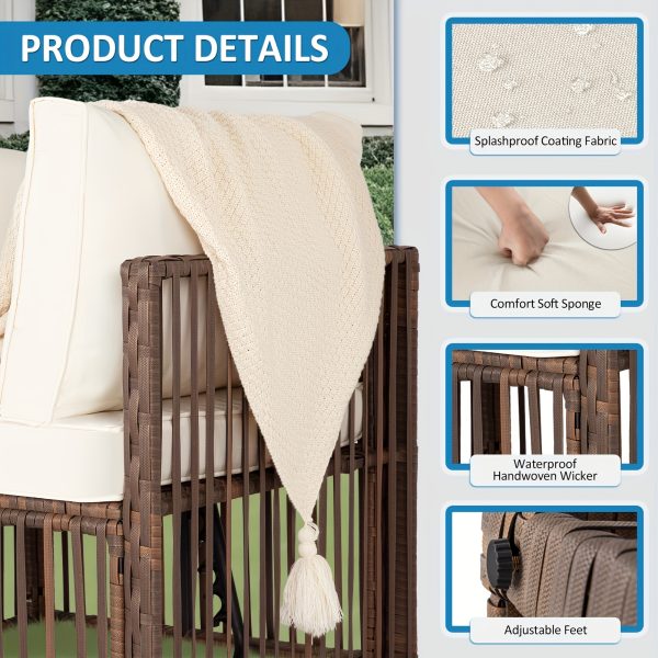 [All-Weather Wicker Set] Outdoor Patio Furniture Sets, All-Weather Wicker Patio Furniture Set with Multi-Functional Corner Sofa And Cushions, Coffee Table, Rattan Outdoor Sectional Conversation Sofa Set for Porch, Balcony, Backyard, Garden