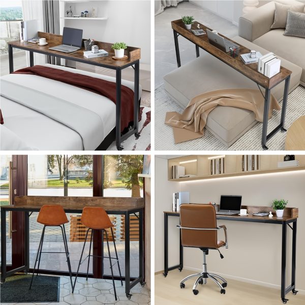 product-fancy-85aea9e6-4d8c-464c-925b-fe2e7bd573a9 Mobile Bed Desk with 360° Wheels, Queen Size, Standing Workstation for Laptops, Overbed Table with Sturdy Metal Legs, Dining Table And Computer Desk