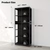 product-fancy-8627215a-9506-4575-b818-256d21e81459 5-Tier Display Cabinet with Glass Doors, Dimming LED Lights And Motion Sensor, for Collectible Figures, Living Room, Bedroom, Or Office, Metal Frame