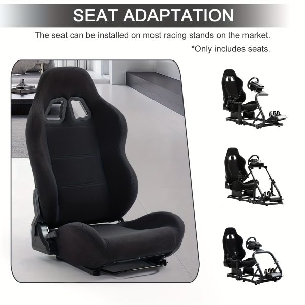 product-fancy-86370de5-3cc1-4215-8391-3f74197399f5 Minneer Adjustable Racing Simulator Cockpit Black Seat Dual Lock Dual Lane Adjustable PVC