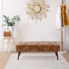 product-fancy-8677a53a-291d-4811-adc8-69e87e388065 44-inch Brown Pu Bench, Bedroom Bench, Living Room Shoe Bench, Suitable for Multiple Scenes, Multiple Colors Available