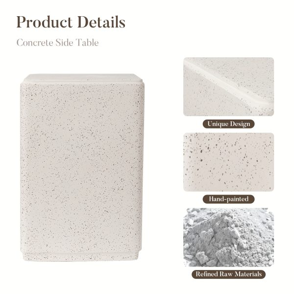 product-fancy-8677ed51-34f2-4cf7-8eb7-6169734102c9 20" Outdoor Side Tables, Courtyard Circular Concrete Side Tables, Durable Small Dining Side Tables, Decorative Stools, Plant Racks, Suitable for Use In Gardens, Porches, Decks, Balconies, And Beaches