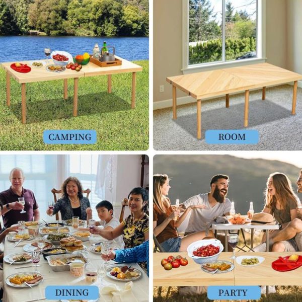 product-fancy-8684e138-e5bb-4ae3-b05e-96a8cf4d12f9 Foldable Beach Picnic Table, 60-inch Low-profile Wooden Portable Bohemian Style Travel Picnic Table, Suitable for Picnics, Beach, BBQ, Camping, Parties, Outdoor Dining, Gardens, And Other Indoor And Outdoor Occasions
