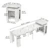 product-fancy-8692e00b-948e-40fd-9e7e-5d8cabf49446 Extendable Dining Room Table with Charging Station & LED Lights, White Faux Marble Table, 19.7" to 98.4" Dining Table for 2-8, Modern Space Saving Kitchen Island Table, Rectangle Console Table for Living Room(No Chairs)