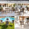 product-fancy-86989be3-f9f7-4644-8e82-ca23b3e3abe2 French Bistro Chairs Set Of 2, Hand-Woven PE Rattan Outdoor Arm Dining Chairs with Metal Frame for Garden Balcony