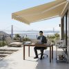 product-fancy-869c14db-cc1a-4831-9117-dad6a6a7f254 12x10ft Heavy-Duty Manual Retractable Awning with Wall Mount - Outdoor Patio Canopy, Beige Suitable for Balcony, Deck, Poolside Shade, Fabric & Frame, Installation