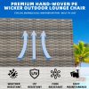 product-fancy-86c63308-0016-4c91-a264-9e08724c4b25 Lounge Chair Set, 3pcs Outdoor Modern Patio Furniture Lounge Chairs Set of 2 with Adjustable Backrest And Side Table, Durable PE Wicker, Weather Resistant Cushions, Blue