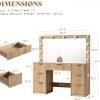 product-fancy-86d346de-3abd-417e-848b-f29bc5df6171 ALBOTT Fluted Vanity Desk With Large Mirror, Adjustable LED Lights, Glass Top, Charging Station And 4 Or 7 Drawers Makeup Table For Women And Girls, Suitable For Home Use