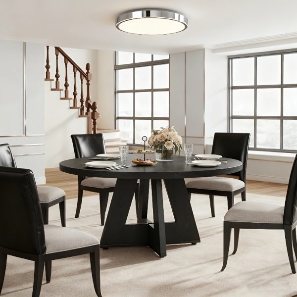 product-fancy-86f3079b-a28d-4edd-874e-321e01a7f03c 47 Inch Farmhouse Dining Table, Rustic Round Dinner Table for 4, Ideal for Home Dining Room And Living Room, Offering A Countrified Touch to Your Decor