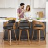 product-fancy-8736896c-27d7-4747-a48f-14d96eb08937 3/4pcs Bar Stool Set: Luxurious Faux Leather, Swivel And Armless Kitchen Counter Stools with Thickened Cushion And Back Support, Designed for Kitchen Islands And Bar Counters