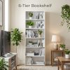 6-Tier Open Bookshelf Display - Space-Saving Bookcase for Home Office & Living Room, Book Organizer with Storage, Dining Room Shelf
