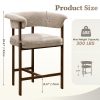product-fancy-8775c1e7-9629-4fae-856d-82642bcefa84 KERDOM 26'' Tall Bar Stools, Upholstered in Linen Fabric with Backrest And Footrest, Spacious Cushion Seat for Kitchen Islands, Dining High Chair for Restaurant Counters, Curved Back Support
