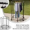 product-fancy-87801c83-8e62-46f1-9b83-7cdc936e16f1 Rotating Clothing Rack with Wheels, Heavy Duty Metal Garment Rack for Hanging Clothes, Multifunctional Rotating Clothing Organizer, Freestanding Closet Organizer for Bedroom, Laundry Room, Space Saving Closet Storage for Coats, Dresses, Pants