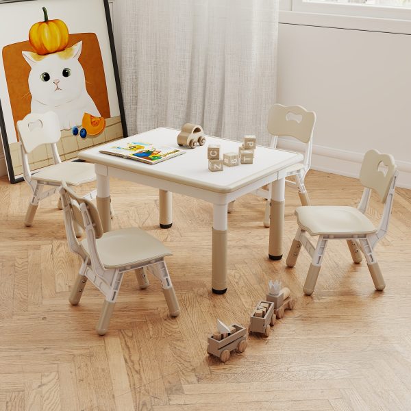 product-fancy-87a837fa-6ddb-4090-9207-209ce2865a99 Adjustable Table And 4 Chairs, 23.6" Graffiti Desk