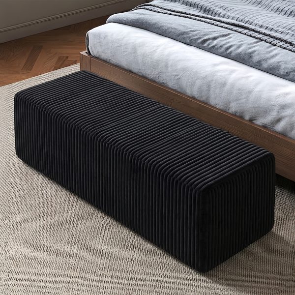 product-fancy-8814735a-01af-4bc8-bade-9a1d03fc586e ATOMHAUS Upholstered Storage Bench for Bedroom End Of Bed Rolled Armed Corduroy Linen Fabric Ottoman Couch Long Bench Window Sitting Fireplace Toy Storage Bench Living Room Furniture