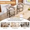 product-fancy-88531fa5-71a6-4990-a3bf-3095f2215d82 KERDOM 26'' Tall Bar Stools, Upholstered in Linen Fabric with Backrest And Footrest, Spacious Cushion Seat for Kitchen Islands, Dining High Chair for Restaurant Counters, Curved Back Support