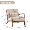 product-fancy-8872078c-5735-472f-ac90-b24b2e7bce3c Mid-Century Modern Upholstered Accent Chair with Solid Wood Frame & Extra Pillow, Linen Lounge Reading Armchair for Game & Recreation Room Furniture