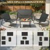 [Outdoor Textilene Set] 4pcs Patio Furniture Set, Outdoor Textilene Conversation Set with Rocking Chairs And Loveseat, with Coffee Table for Garden, Balcony, Poolside, Backyard Lightweight, Water-Resistant And Uv-Resistant - Patio Furniture Outdoor