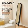 product-fancy-8925acec-3af5-47a1-9aa2-a971e2ba7689 4 Panels Room Dividers And Folding Privacy Screens, Hand-Woven Rattan Room Divider Wall, Wood Room Divider Freestanding Room Partitions Screen For Home Office Bedroom, Black