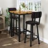 product-fancy-89960d90-99b8-4ff8-a43c-6fb4dcf97e54 Bar Table And Chairs Set For 2, 3pcs Square Bistro Pub Table With 2 PU Upholstered Stools, Counter Height Dining Table And Chairs Set, Pub Hight Dining Table Set Other(Furniture) For Kitchen, Living Room, Small Spaces, Rustic Brown