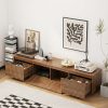 product-fancy-89b14152-3d38-4f81-897a-e3d84a65645d 86.6" Wide Walnut TV Stand for Tvs Up to 85", Modern Fluted Door Media Console with Large Storage Cabinets for Living Room & Bedroom