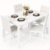 product-fancy-89fe728e-83a3-43b0-91b9-632d25c95ddf LAMERGE 5pcs Of Dining Table Set, Dining Room Table Set Can Be Used By 4 People, Kitchen Table Set, 1 Artificial Anti-marble Pattern Table And 4 Metal Legs Chairs, Suitable for Living Room, Dining Room, Kitchen Furniture