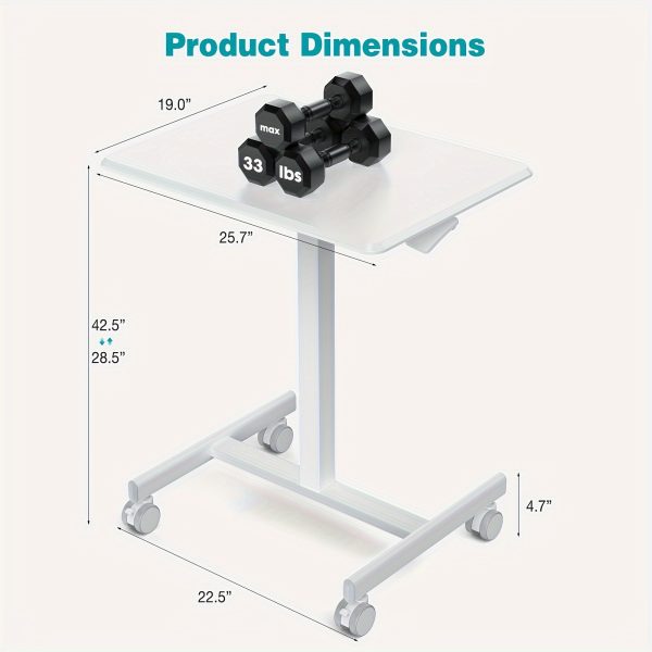product-fancy-8a036d94-87f8-4929-b4f7-30069ece1118 Small Mobile Stading Desk - Sit Stand Desk, Portable Rolling Laptop Desk With Lockable Wheels, Overbed Table With Wheels Adjustable Height, Computer Workstations