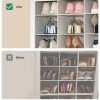 product-fancy-8a1021be-a1e5-4cc0-b3e9-d5c2ee18c45a Shoe Storage Unit, Accommodates 36 Pairs, Freestanding Closet Organizer, 8.8-Inch Wide Wooden Shoe Organizer, 12-Tier Vertical Shoe Rack for Entryway And Bedroom, in White And Greige