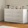 A Six-Drawer Dresser Designed for The Bedroom Featuring Spacious Drawers, Substantial Wooden Dressers, And a Chest of Drawers, Ideal for Modern Closets And Living Rooms