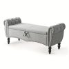 product-fancy-8a63ba5e-741c-4d31-ba8e-239c4831cb40 Mid-Century Modern Large Capacity Wooden Storage Box, Bedroom End of Bed Chair with Roll-Up Arms - Spacious Storage Space, Flip-Top Design, Perfect for Bedroom, Living Room, Hallway - Durable, Sturdy, Easy to Assemble