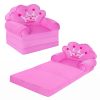 product-fancy-8a733083-b134-4e15-8e3f-c11b6fa3bde9 Kids Sofa Princess Crown Pink - 2-in-1 Flip Open Kids Couch & Lounger | Machine Washable Plush Cover & Certified Safe Foam | Dreamy Reading Nook Chair For Girls