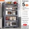 product-fancy-8aad267a-116c-4db4-9cf5-a0b32f6d203e Heavy-Duty Metal Kitchen Cabinet with Transparent Acrylic Doors - Extra Tall Storage Shelf, Large Pantry Organizer for Kitchen, Living Room, Dining - Easy Assembly, No Power Needed (Grey, 57.1"H x 31.5"W x 12.6"D) - Ideal for Small Spaces