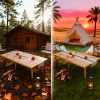 Foldable Beach Picnic Table 60-Inch Low-Profile, Portable Wooden Bohemian-Style Travel Picnic Table, Suitable for Indoor And Outdoor Occasions Including Picnics, Beach Trips, BBQs, Camping, Gatherings, Outdoor Dining, Gardens, And More.
