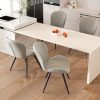product-fancy-8aff322b-2849-42de-be1e-f2dd6d3f2042 Set Of 2/4 Dining Chairs - Boucle Upholstered Kitchen Chairs with Curved Backrest & Metal Legs - Mid Century Modern Round Dining Room Chairs for Vanity, Living Room