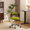 product-fancy-8b2d9cb9-5b75-40e4-b2e2-a2e21ec26af1 Bonnlo Adjustable Height Home Office Chair - Armless Swivel Desk Chair with Manual Height Adjustment, Curved Walnut-like Backrest, White & 5-Star Base-Like Stability (No Wheels) for Small Spaces, Study, Computer Desk - Space