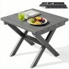 product-fancy-8b2e738c-4216-41d8-a5a4-bad41b7a5d80 Collapsible Outdoor Side Table, Durable HDPE Adirondack Table, Convenient Portable End Table, Resistant to Weather for Camping, RV, Poolside, Garden, Suitable for Indoor And Outdoor Use