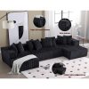product-fancy-8b7b19d3-a06a-48de-8694-f464aeab4a65 131'' Modular Sectional Couch, U-shaped Sofa, Chaise Lounge, Striped Fabric, Upholstered 4 Seater Couch for Living Room, Bedroom, Free Combination Sofa (Corduroy), Gray