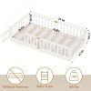 product-fancy-8b96bd1a-9295-4374-8967-f76626dbf154 Twin Toddler Floor Bed, Twin Floor Bed Frames for Girls/Kids/Baby, Floor Bed for Toddlers 1-3 Years Old, Floor Bed with Rails & Lockable Door, Twin Size Floor Bed - White