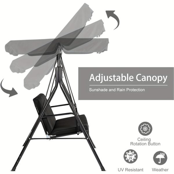product-fancy-8c08d52b-d686-4b61-af03-9482718af6db YODOLLA Outdoor Swing Chairs, 2-Person Glider Bench with Detachable Cushion And Adjustable Canopy, Ideal for Garden, Poolside, And Backyard