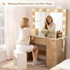 product-fancy-8c1a6e21-c5c1-43ba-b3d6-77cc29635d00 ALBOTT Fluted Vanity Desk With Large Mirror, Adjustable LED Lights, Glass Top, Charging Station And 4 Or 7 Drawers Makeup Table For Women And Girls, Suitable For Home Use