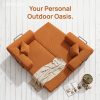 [Modular Sofa Bed] 107.8 Inch Corduroy Modular Sofa Bed - Convertible King Bed Suitable for Patio, Balcony & Beach House, No Assembly Required Outdoor Couch with Foam Frame, High-Density Foam Cushioning, Luxury for -Weather Living Room Furniture