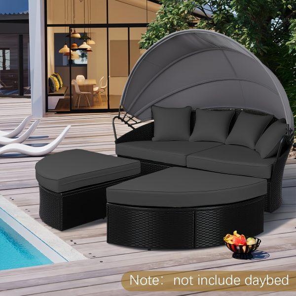 product-fancy-8c56d4f3-7403-4314-8499-b902d8af6a24 Replacement Sun Bed Cushion, Outdoor Round Daybed Cushion with Weather Resistant And Fade-Resistant Cover, Patio Furniture Seat