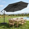 product-fancy-8c734e93-e071-4b58-9620-5f537682c32a 10-Foot Patio Offset Umbrella with a Base, Cantilever Design, Featuring a Crank And Cross Bases, Suitable for Outdoor Use, Heavy-Duty Construction, Includes Push Button Tilt, Perfect for Christmas And Halloween