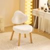 product-fancy-8c83b26c-bcfe-42ff-ac2b-d8b8f2141a49 Bonnlo Cute Armless Vanity Chair | Modern Desk Chair With Wood Legs, Plush Chenille Velvet Cloud-Back Comfy Makeup Accent Chair For Bedroom Living Room Office
