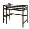 product-fancy-8c931c9c-8e1f-45d4-b2ef-d242af086bf0 BELLEMAVE Twin High Loft Bed, Rubber Wood Loft Bed with Safety Guardrail, Built-In Desk, Ladder, Espresso