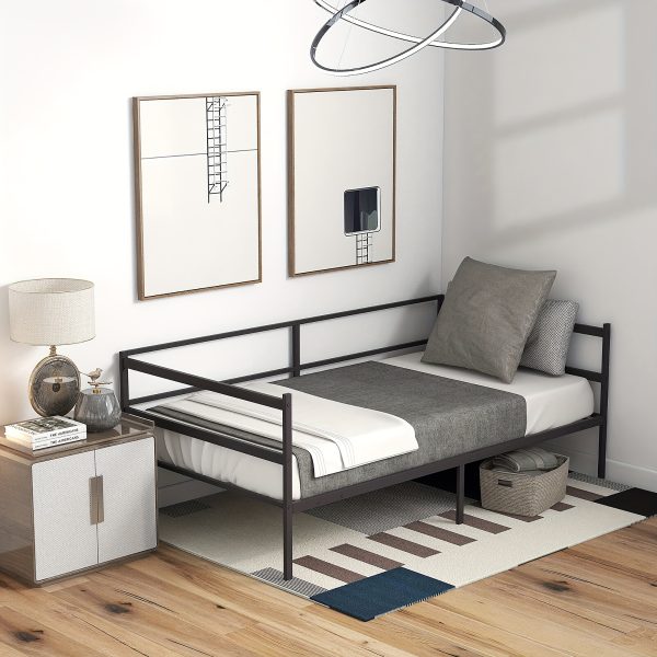 product-fancy-8ca6afa1-f665-40ac-8736-8b56c05ad5ad Dual-Use Twin Metal Daybed Frame - Space-Saving Sofa Bed for Living Room & Bedroom