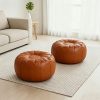 product-fancy-8cb22043-79e2-4c2a-ad4b-9b91806fa06d 2-pack of Storage Beanbag Chair Covers - Pumpkin Oval Shape, Suitable for Storing Clothes. It Has Storage Function and Is Suitable for Outdoor Use. It Is Comfortable and Soft, Made of Thickened Faux Leather (filling Not Included).